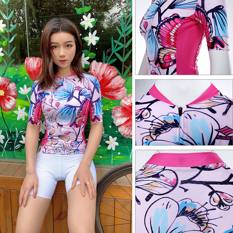 【Santic定制系列】陌上花开Flowers.S女款公路车骑行服