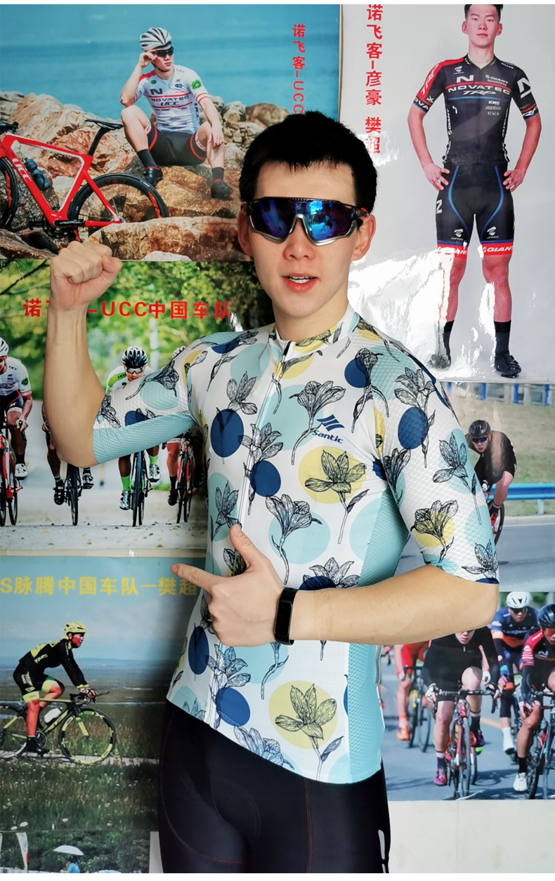 【Santic定制系列】陌上花开Flowers男款公路车骑行服